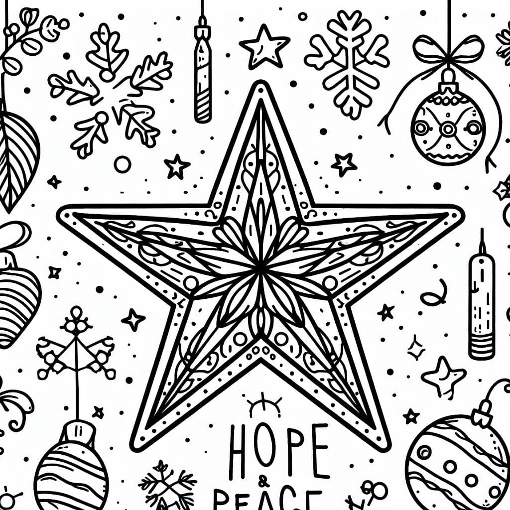 Wonderful Christmas Star Coloring Page Download Print Or Color Online For Free