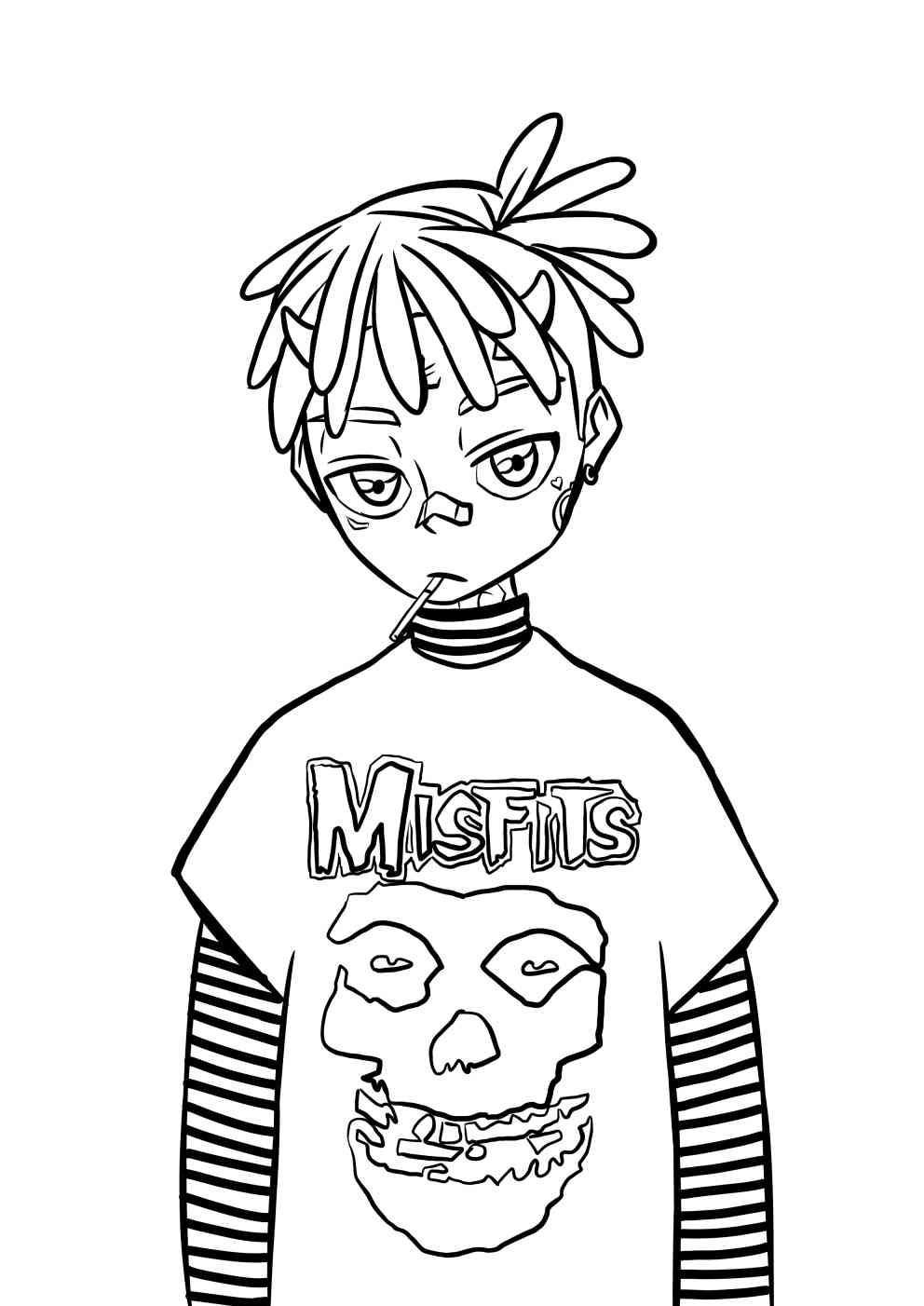 Xxxtentacion Pages Coloring Sketch Coloring Page