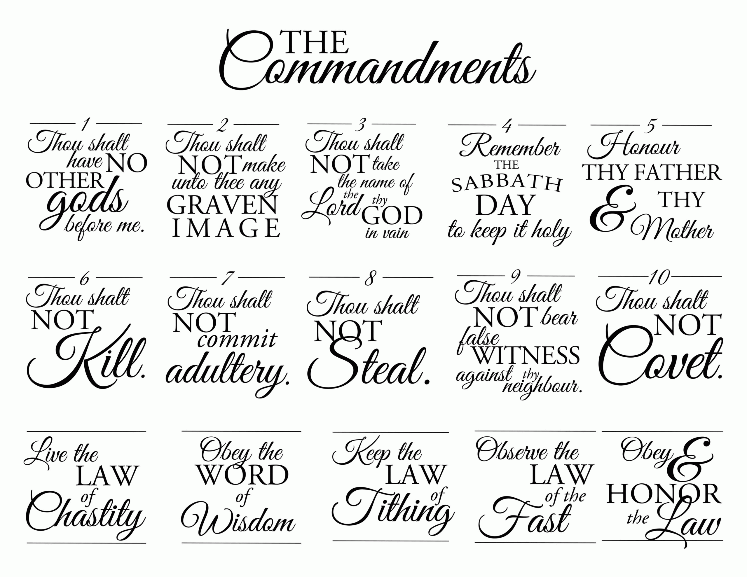 10 Commandment Coloring Pages