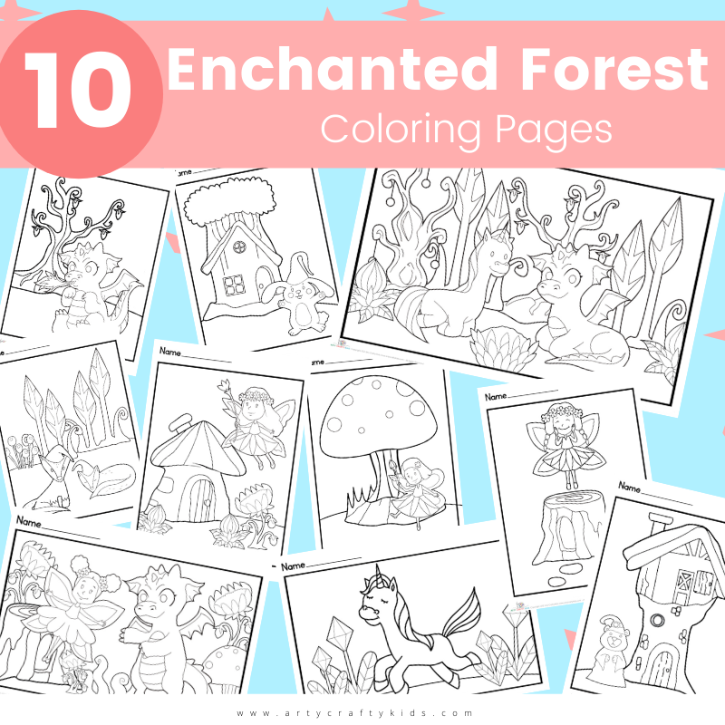 10 Enchanted Forest Coloring Pages Arty Crafty Kids