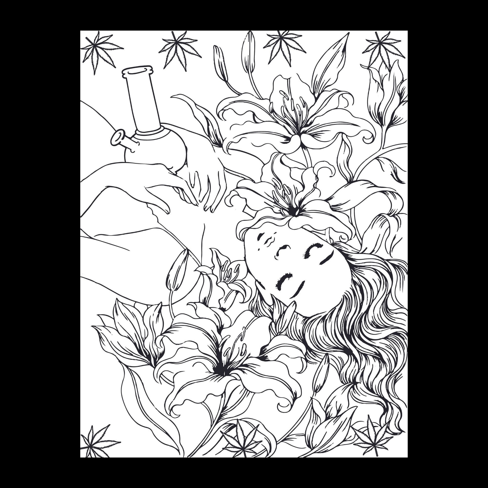 10 Women Stoner Coloring Pages For Adults Etsy
