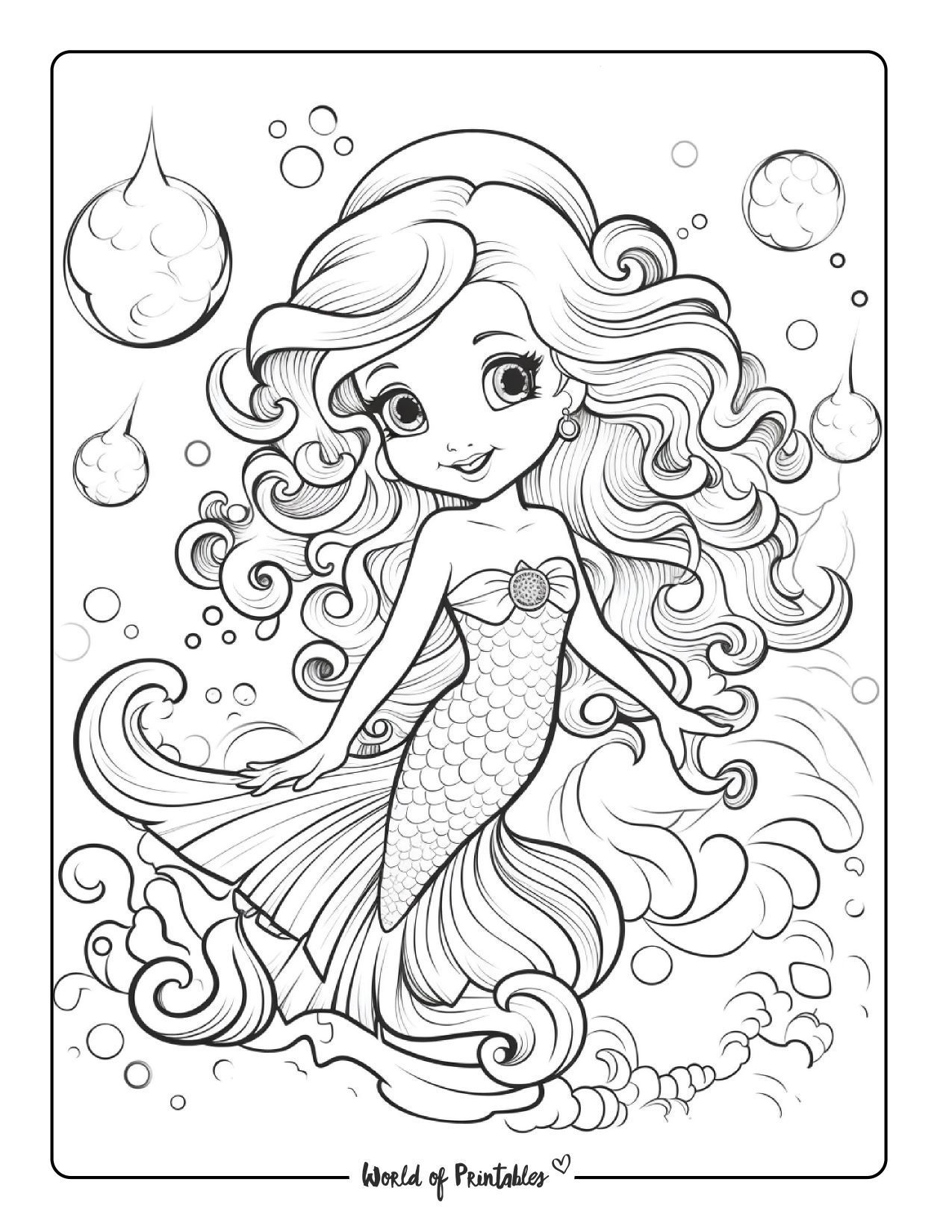Fairy Mermaid Coloring Pages