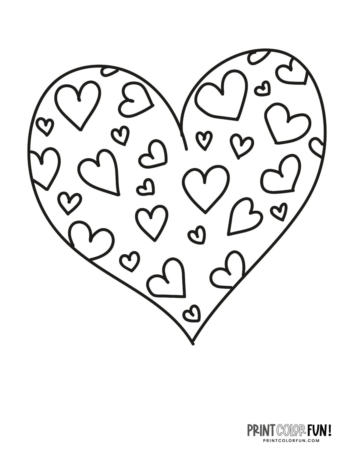 100 Printable Heart Coloring Pages A Huge Collection Of Hearts For Coloring Crafting