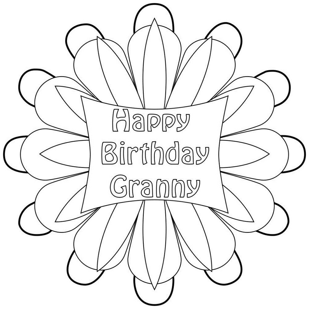 101 Printable Happy Birthday Grandma Coloring Pages Free Printable Coloring Pages