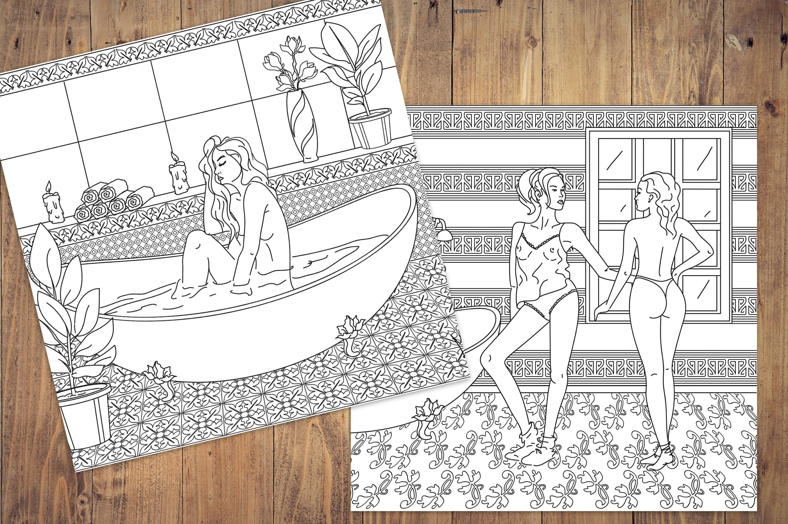Naked Coloring Pages