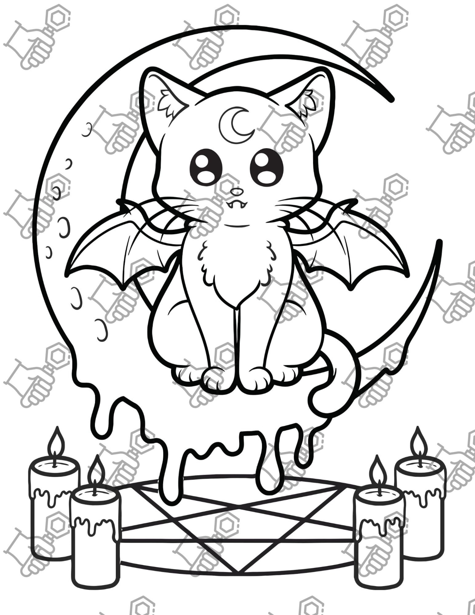 12 Pastel Goth Coloring Pages Cute And Creepy Coloring Page Etsy Hong Kong