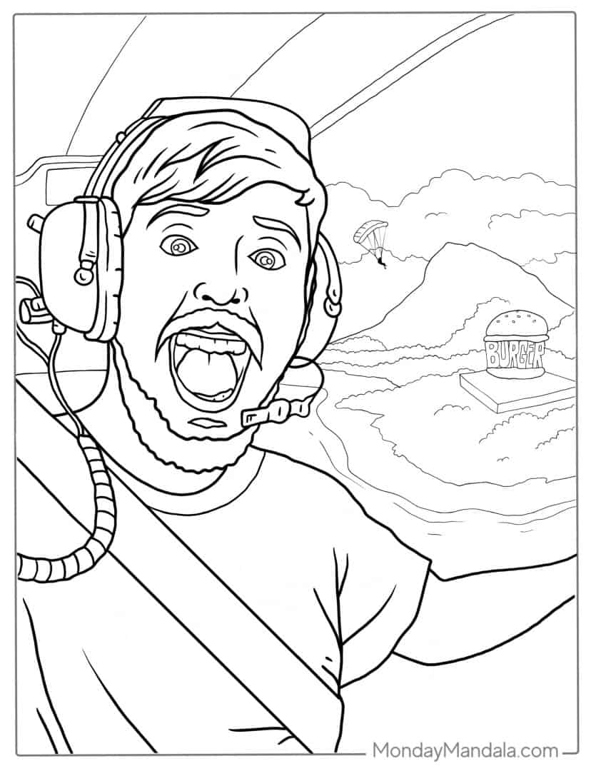 14 Mr Beast Coloring Pages Free PDF Printables