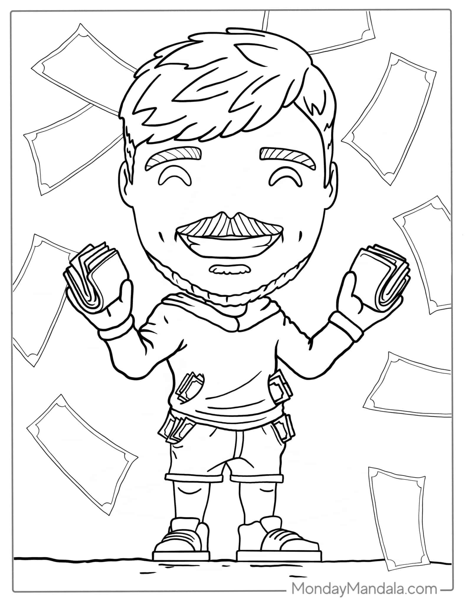 14 Mr Beast Coloring Pages Free PDF Printables