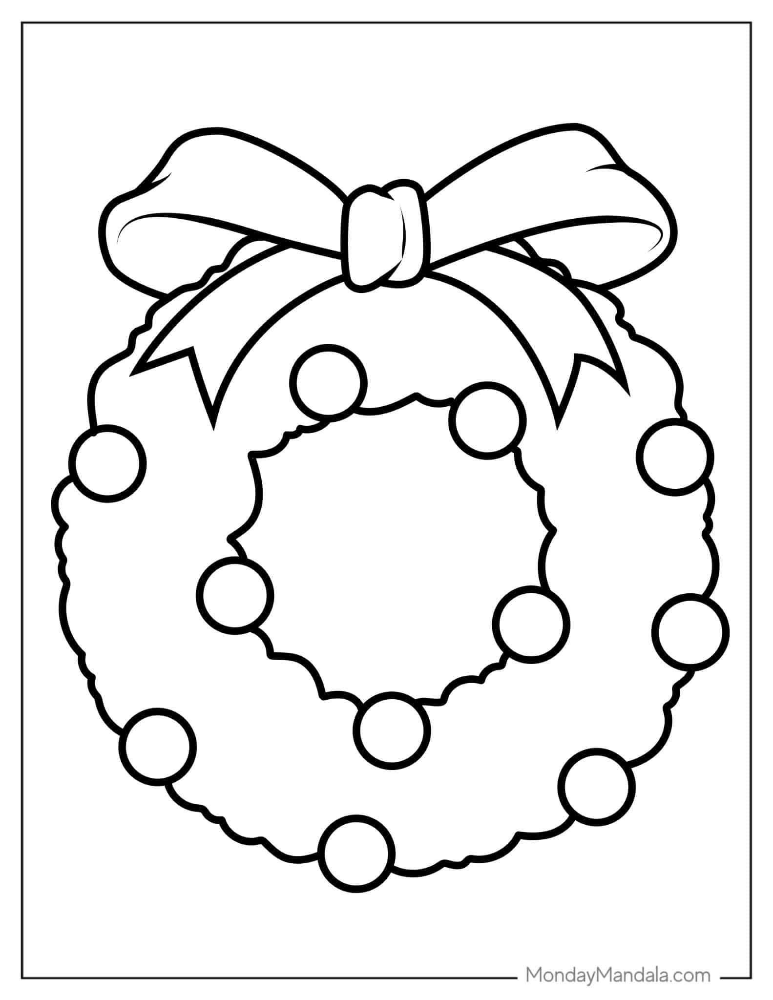 Christmas Wreath Coloring Pages