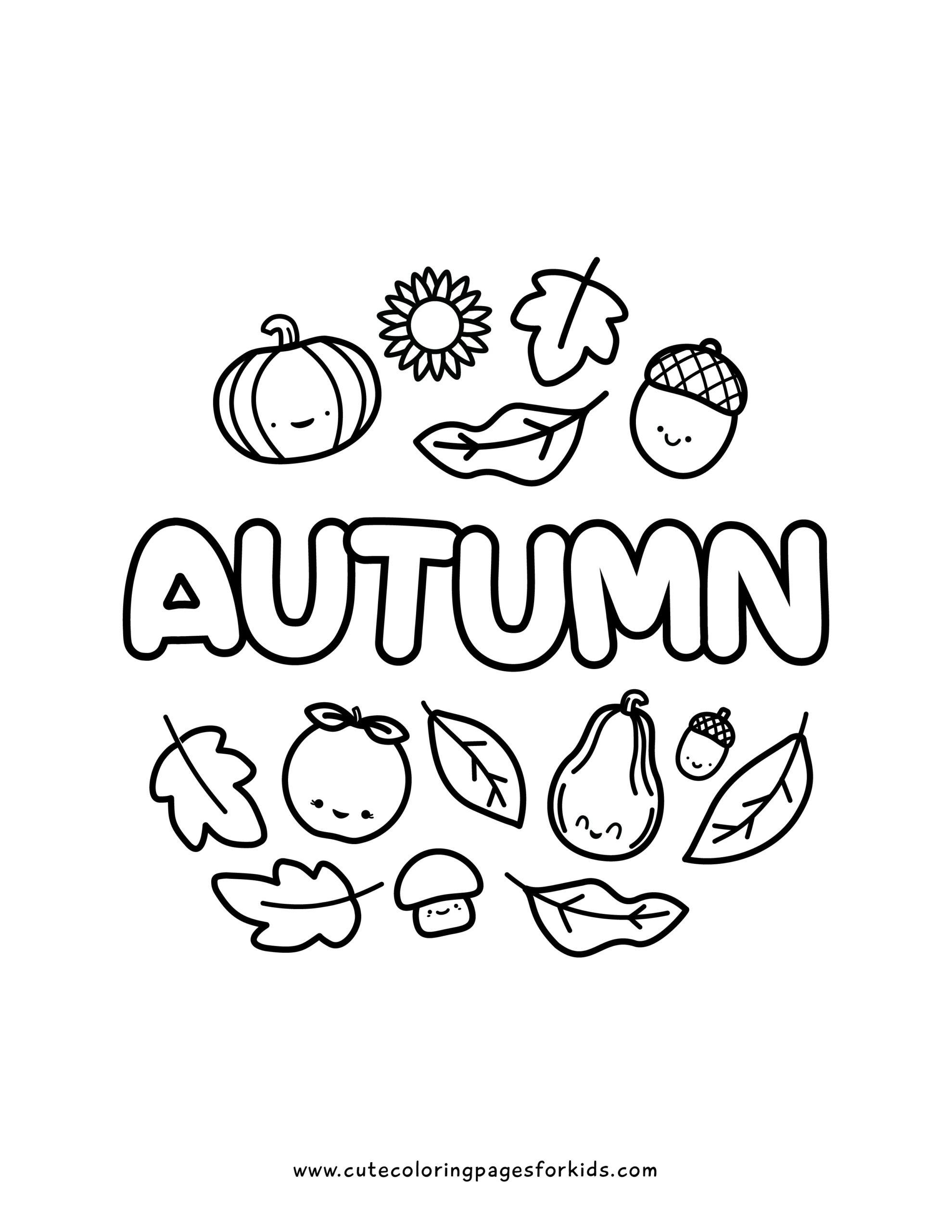 Full Page Fall Coloring Preschool
