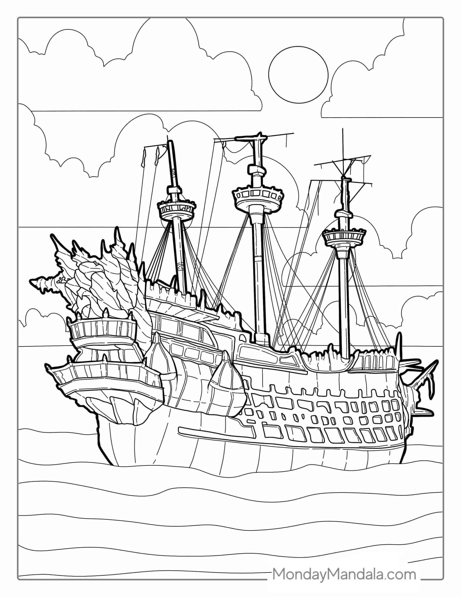 Pirate Ship Coloring Pages