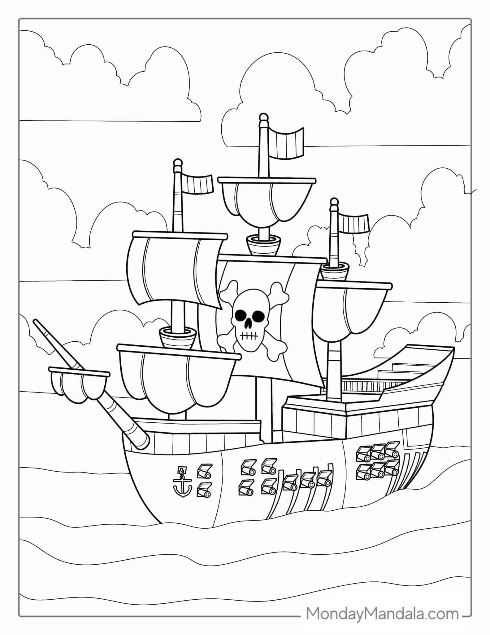 18 Pirate Ship Coloring Pages Free PDF Printables