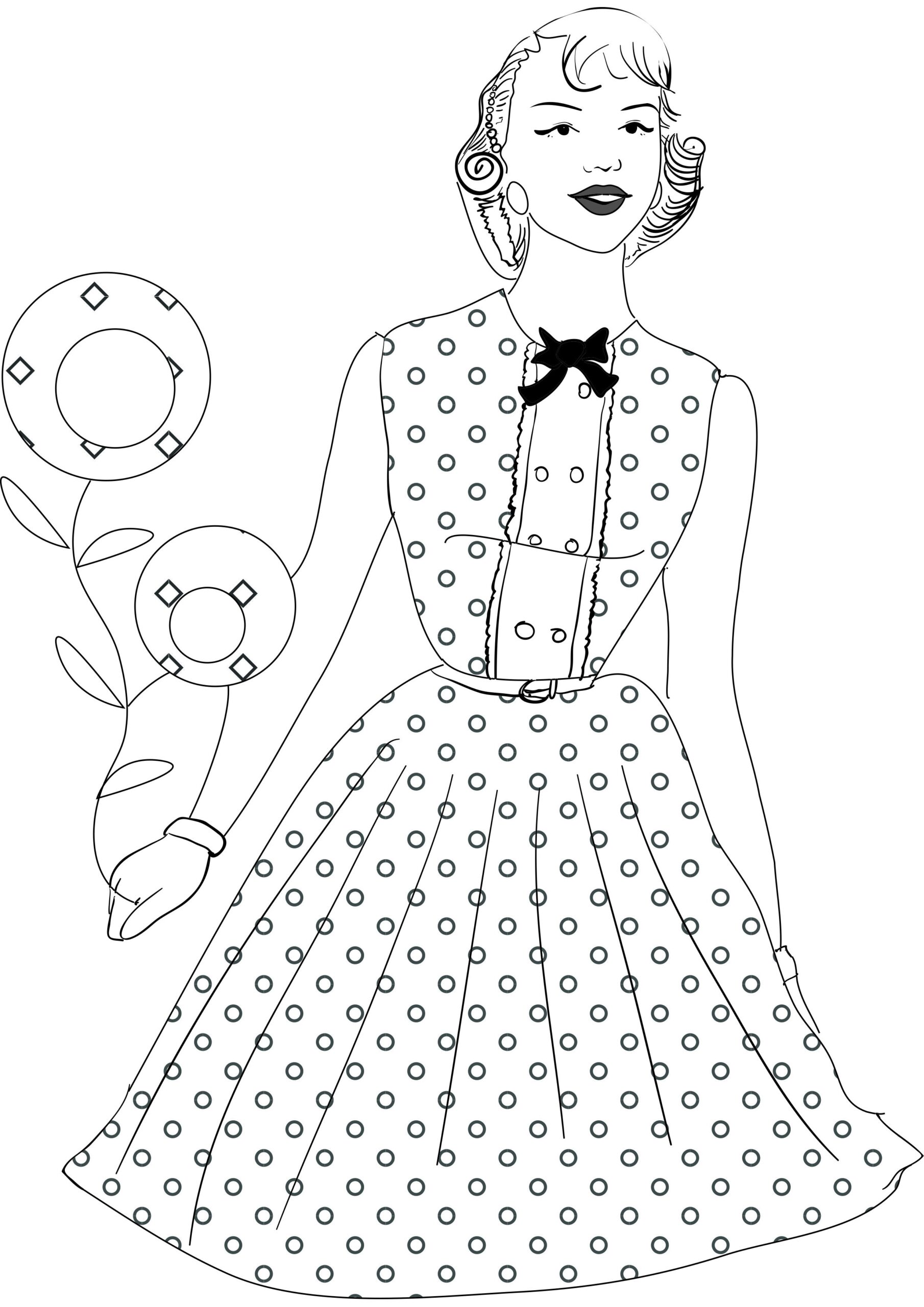 1950s Fashion Coloring Pages Coloring Pages