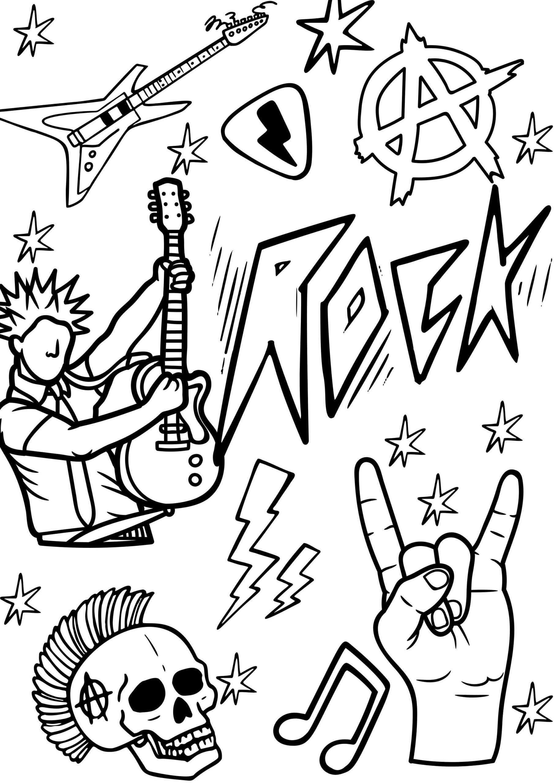 Punk Rock Coloring Pages