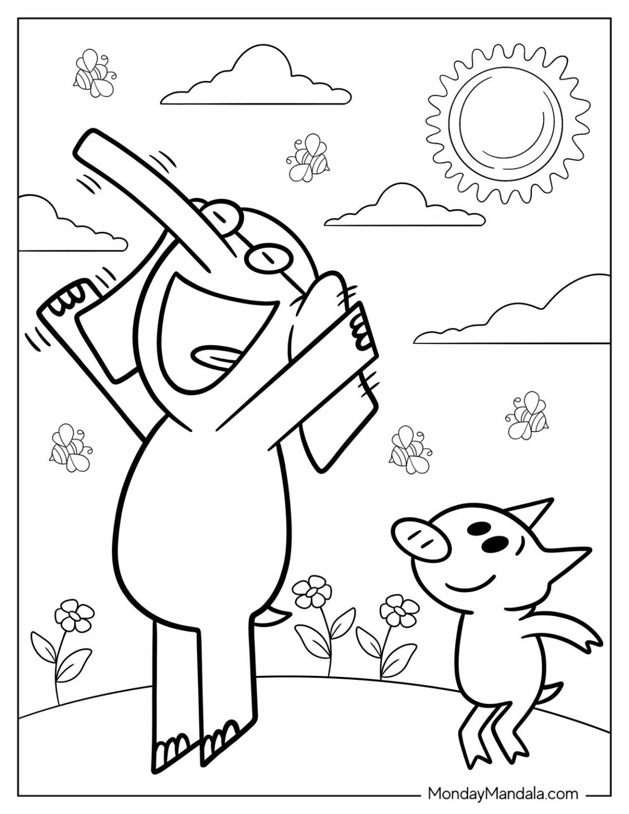20 Elephant Piggie Coloring Pages Free PDF Printables