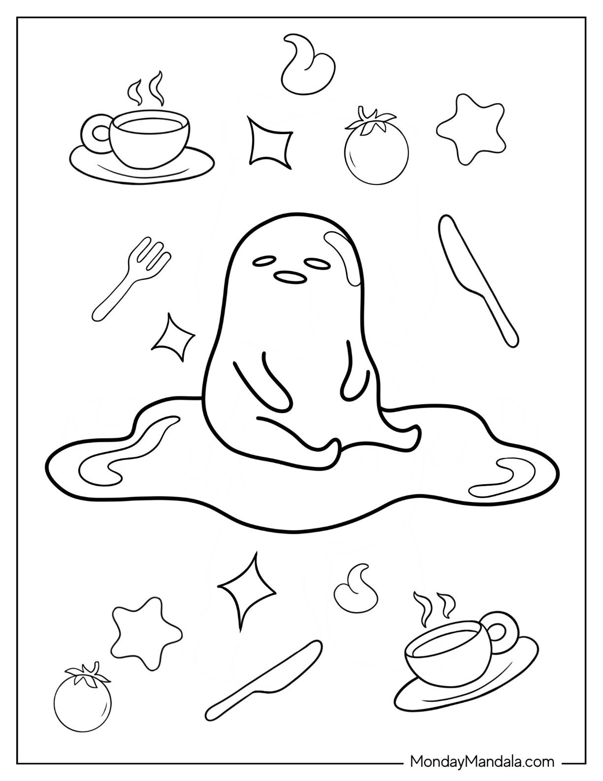 20 Gudetama Coloring Pages Free PDF Printables