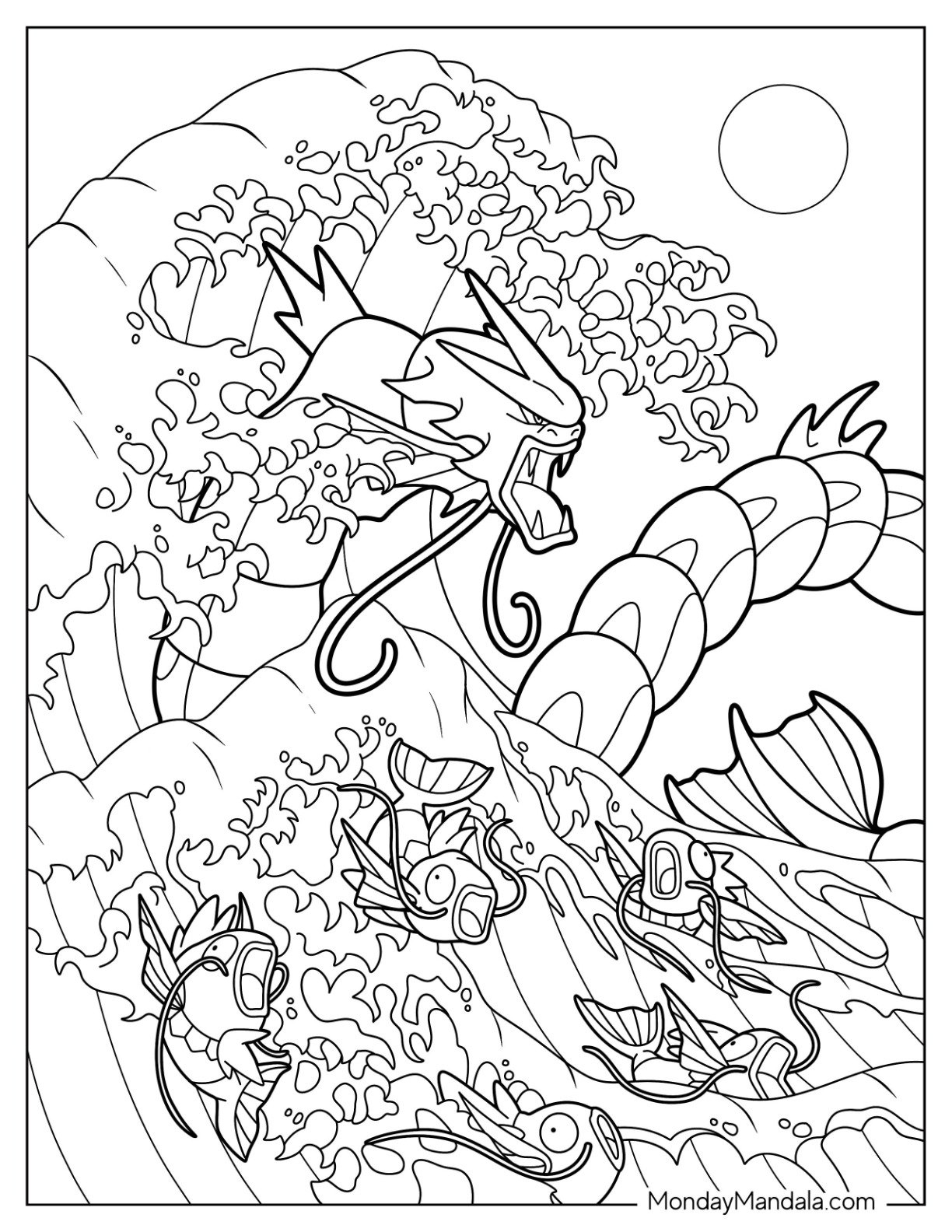 Gyarados Coloring Page