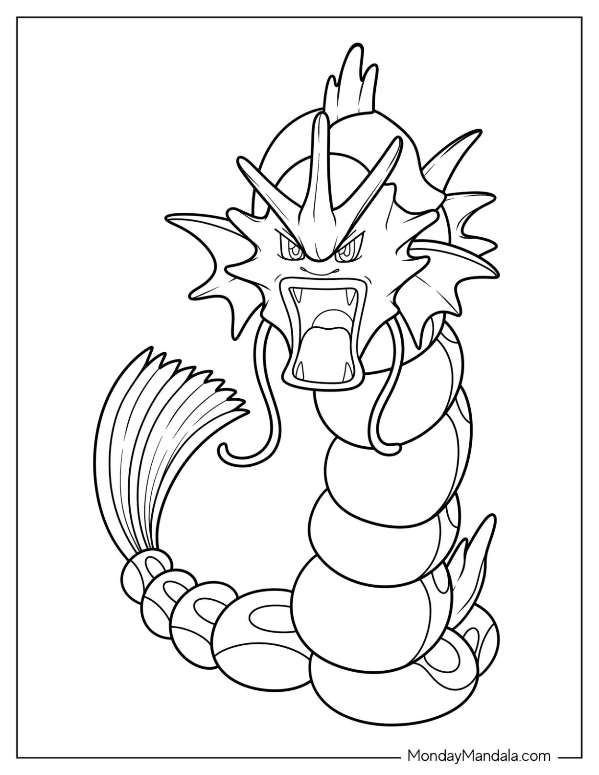 20 Gyarados Coloring Pages Free PDF Printables