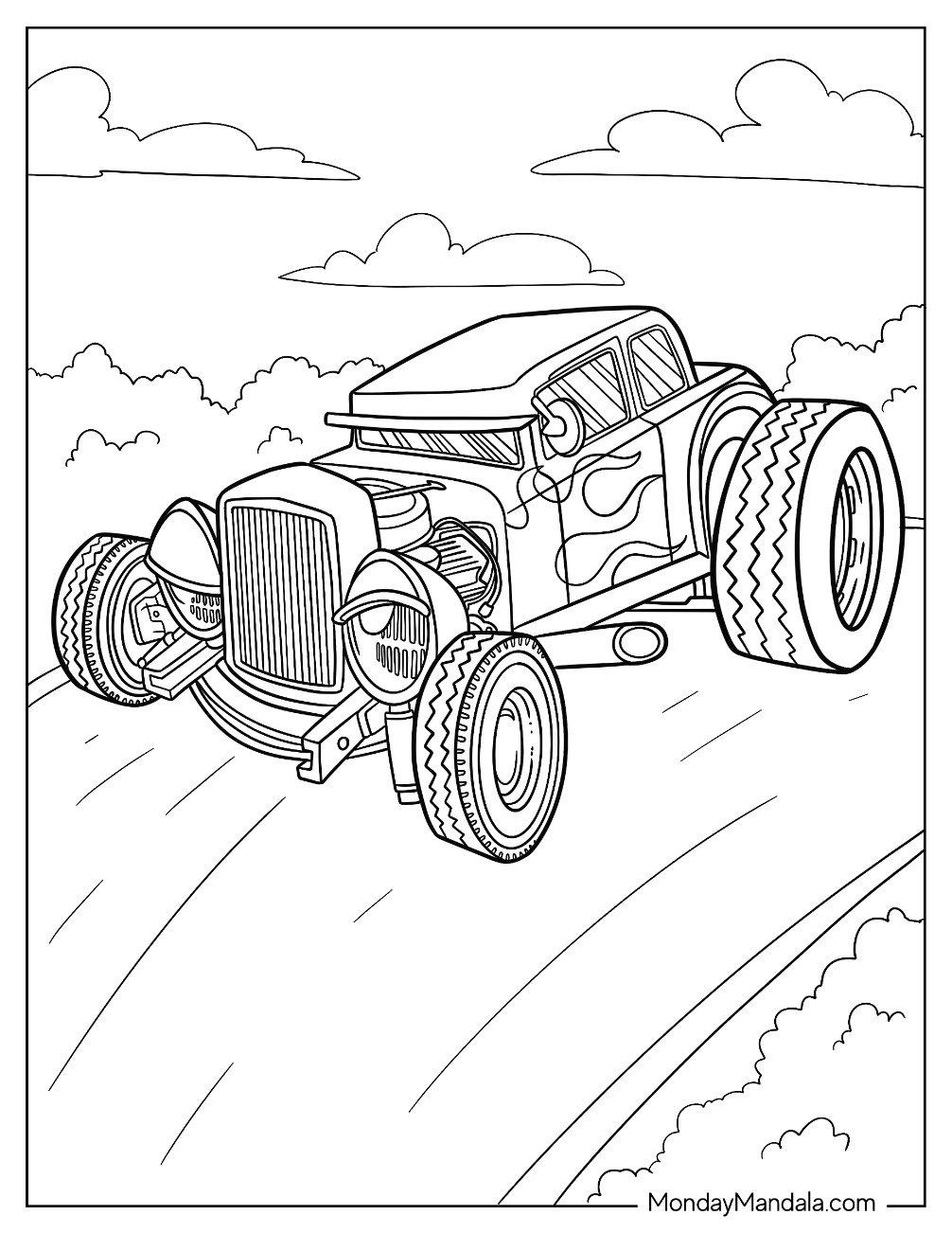 20 Hot Rod Coloring Pages Free PDF Printables