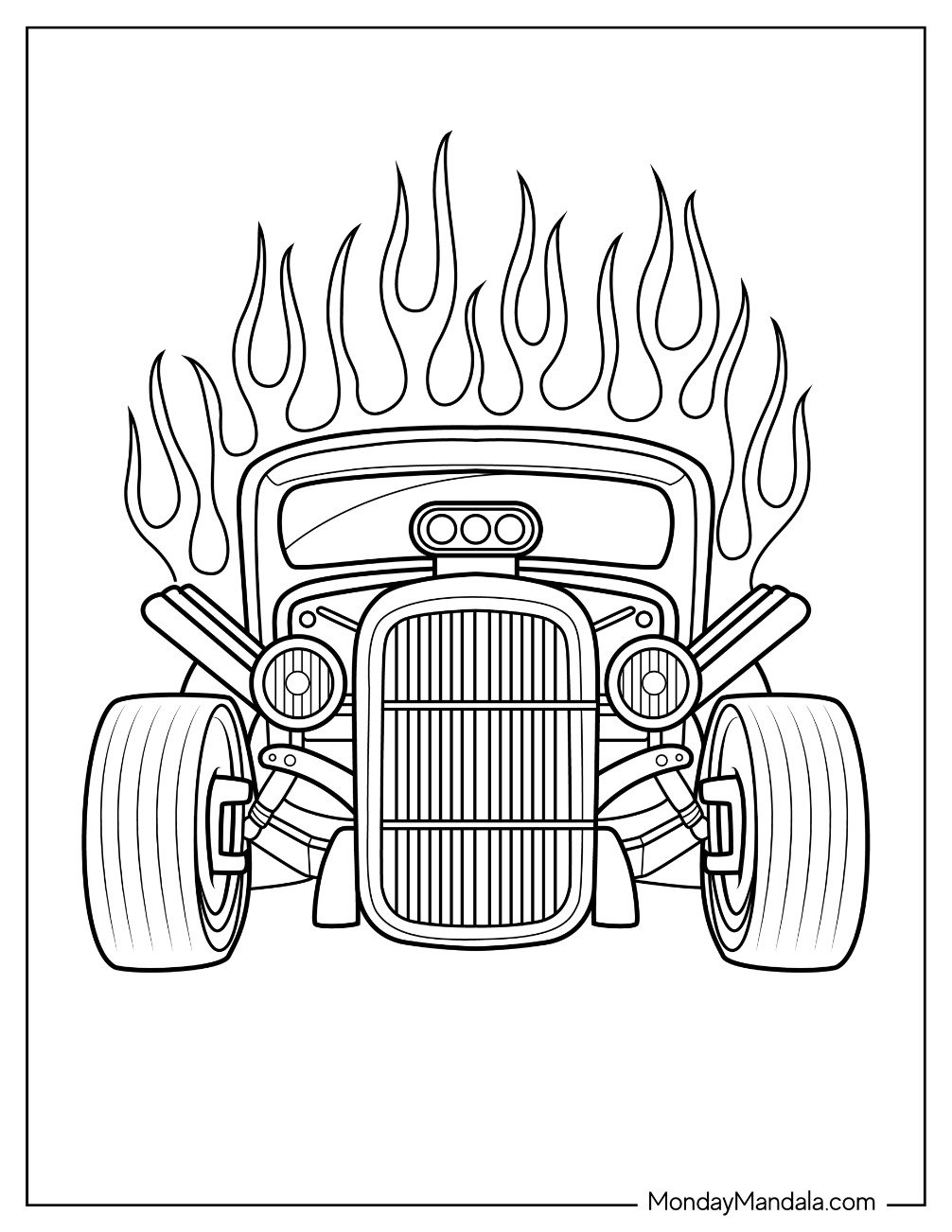 20 Hot Rod Coloring Pages Free PDF Printables