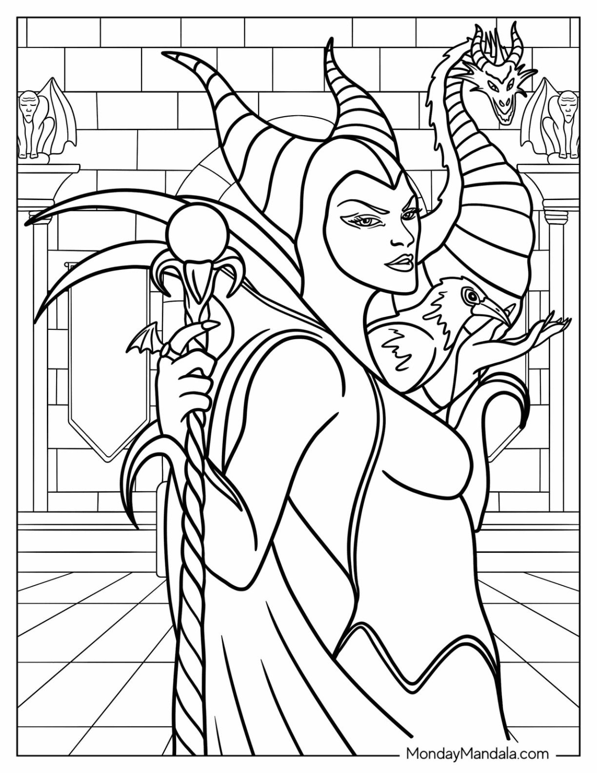 Animated Maleficent Dragon Coloring Pages