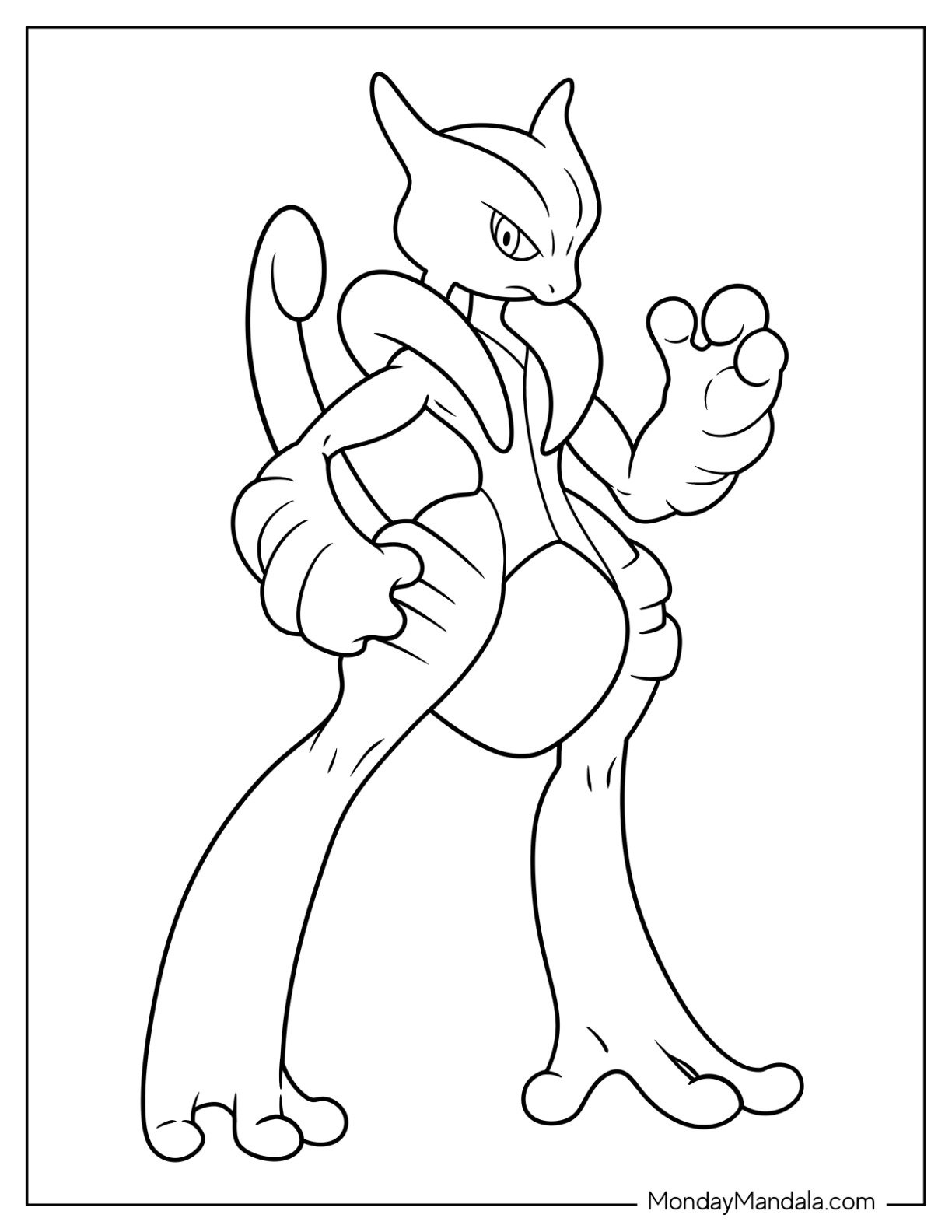 20 Mewtwo Coloring Pages Free PDF Printables
