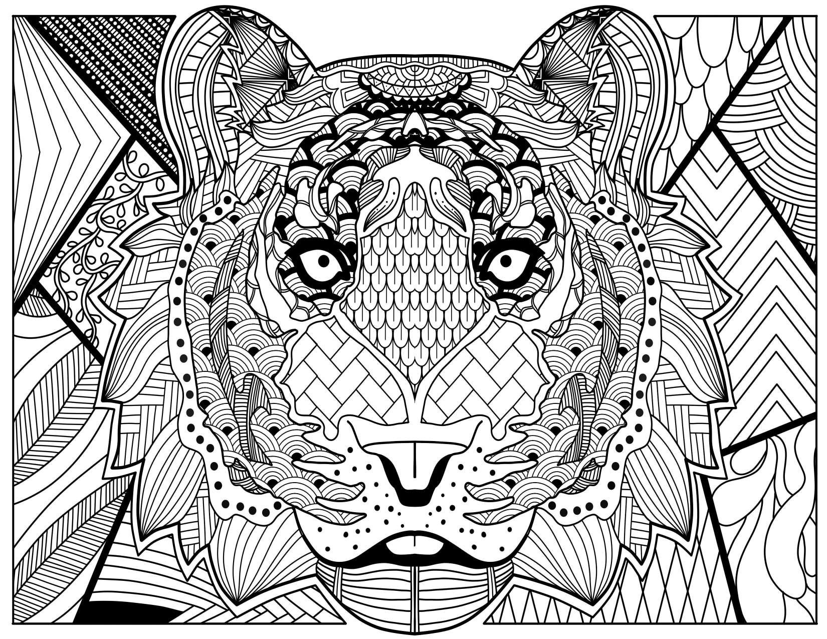 20 Mosaic Animal Coloring Pages Etsy