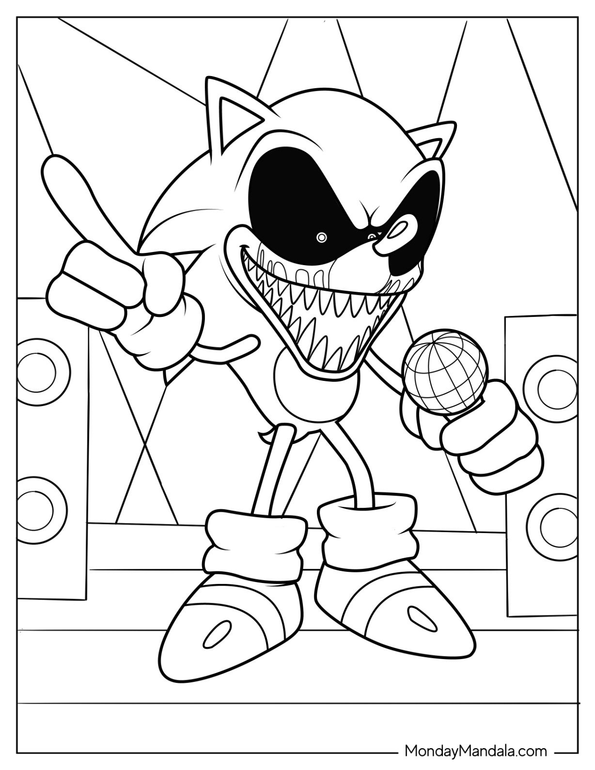 Sonic.Exe Coloring Page