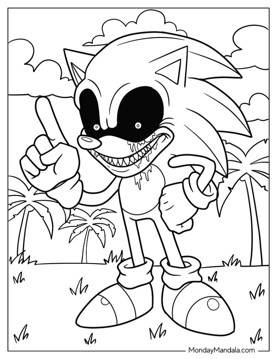 20 Sonic Exe Coloring Pages Free PDF Printables