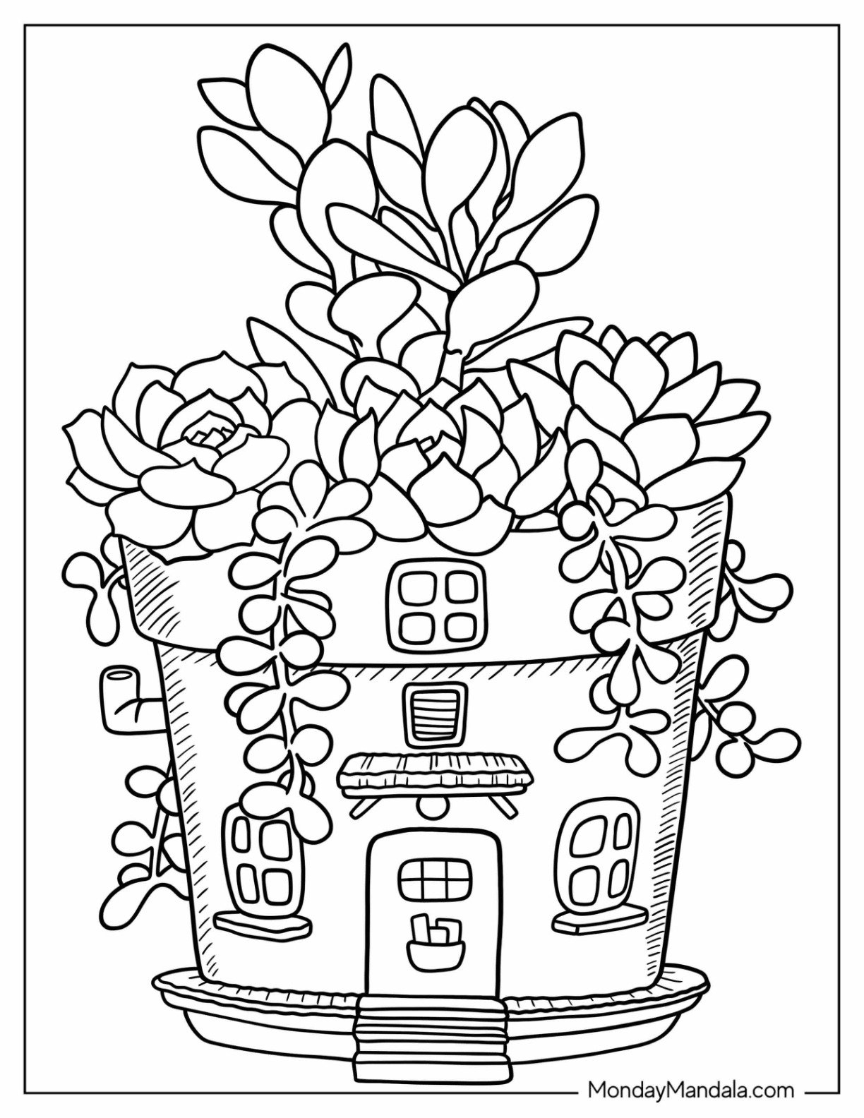 20 Succulent Coloring Pages Free PDF Printables