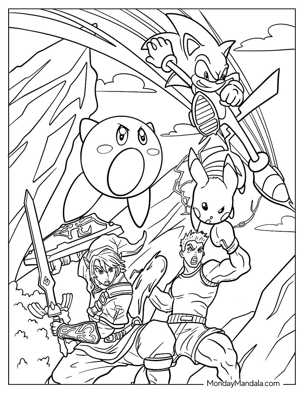 20 Super Smash Bros Coloring Pages Free PDF Printables