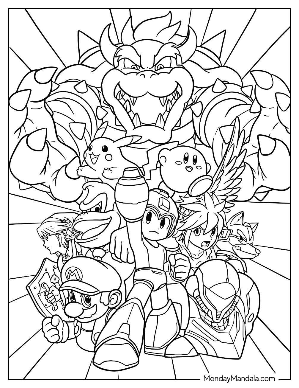 20 Super Smash Bros Coloring Pages Free PDF Printables
