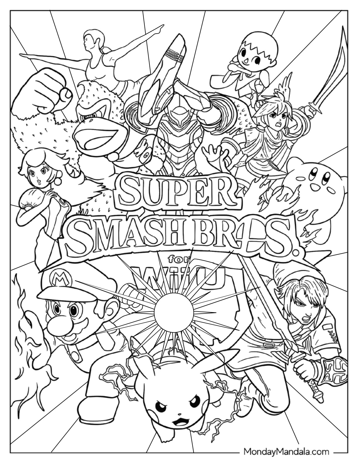 20 Super Smash Bros Coloring Pages Free PDF Printables