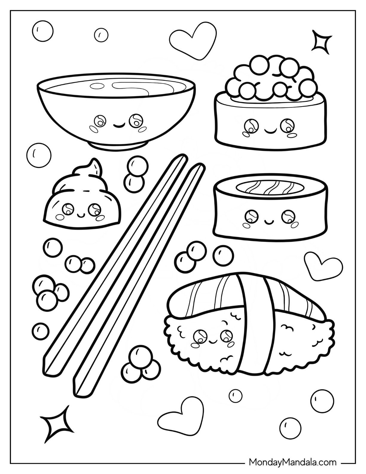 Sushi Coloring Pages