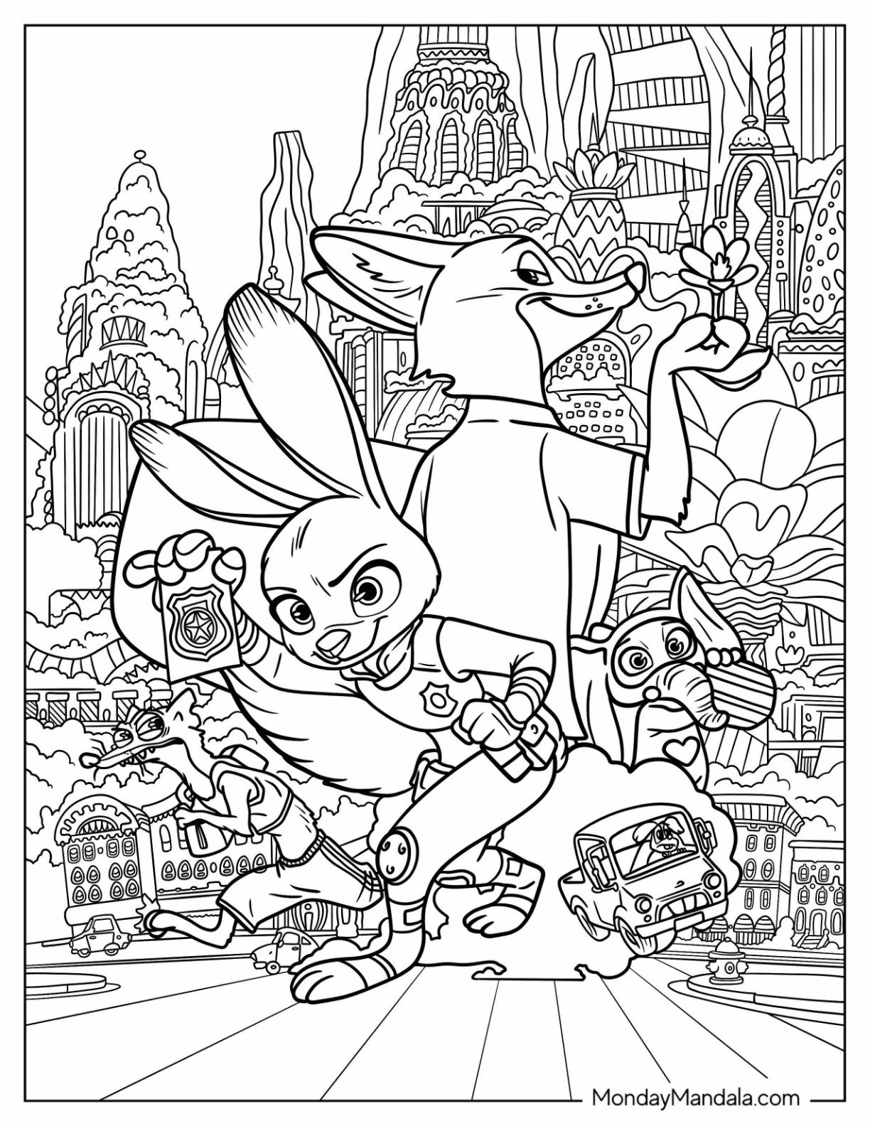 20 Zootopia Coloring Pages Free PDF Printables