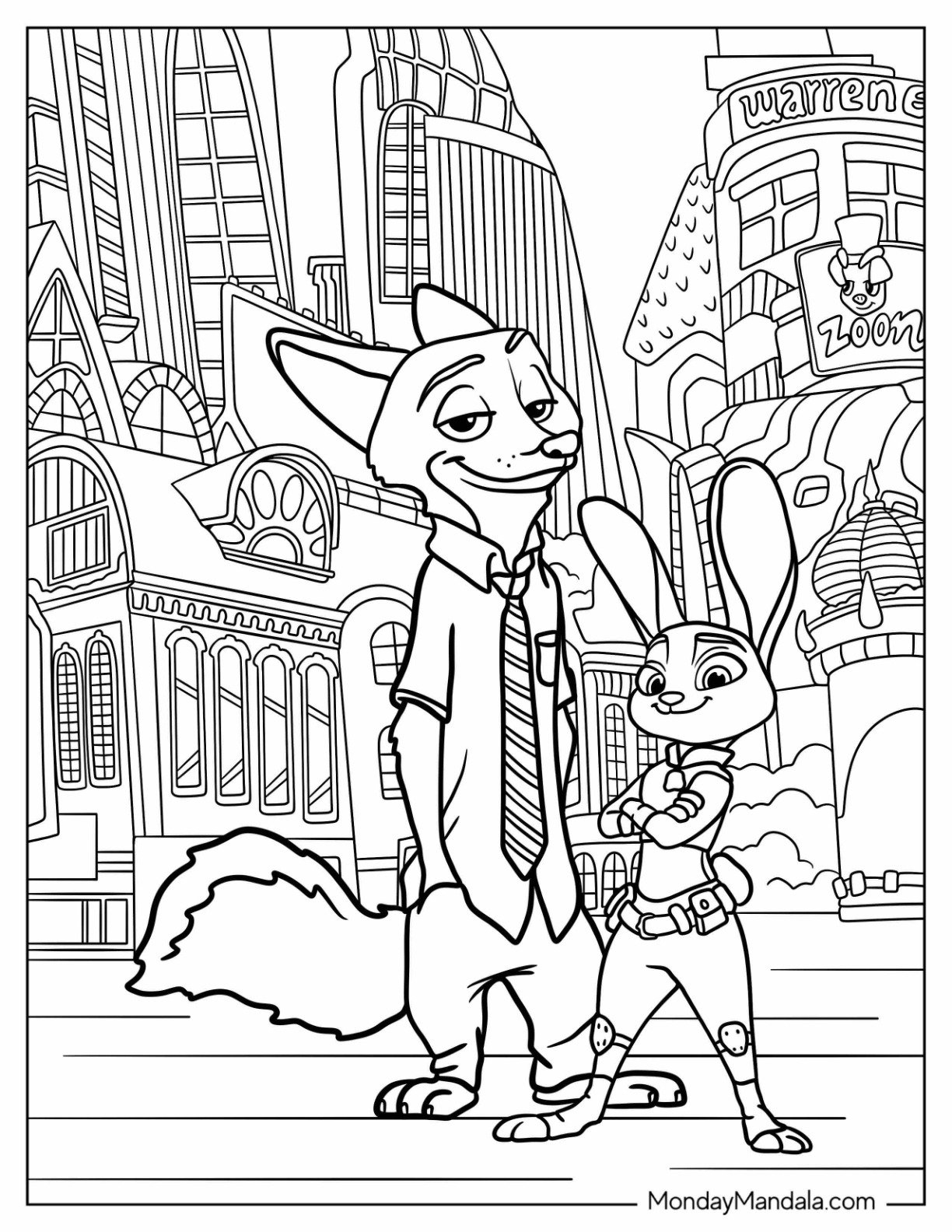 20 Zootopia Coloring Pages Free PDF Printables