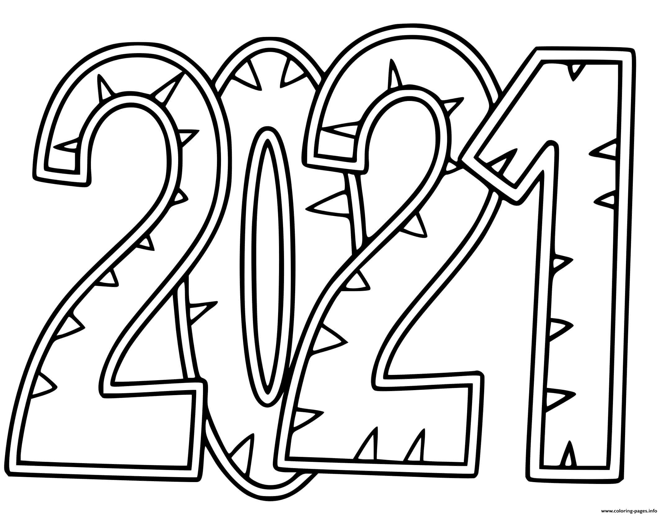 New Year 2021 Coloring Pages