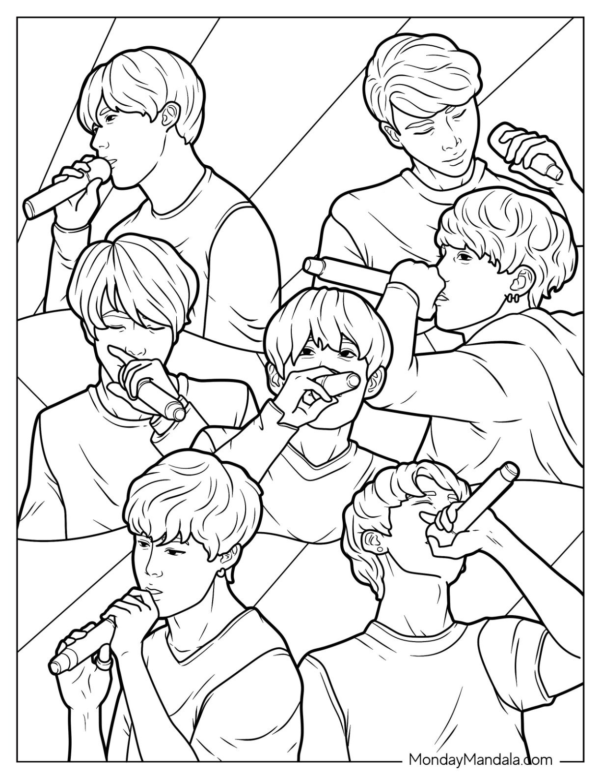22 BTS Coloring Pages Free PDF Printables