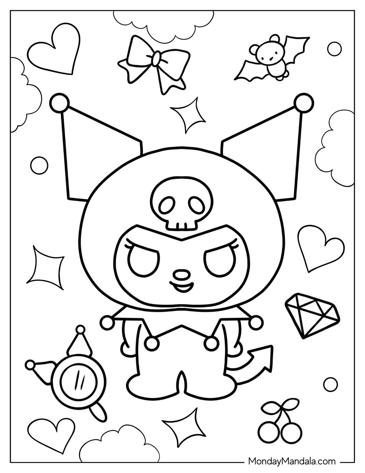 22 Kuromi Coloring Pages Free PDF Printables 46 OFF