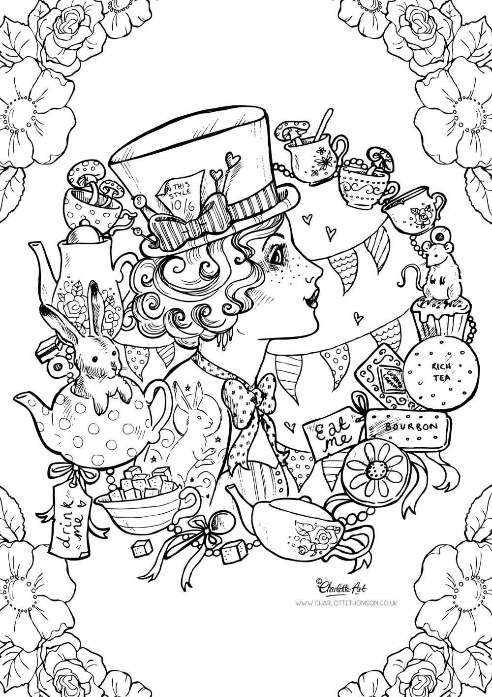 23 Best Alice In Wonderland Adult Coloring Book Home Family Style And Art Ideas