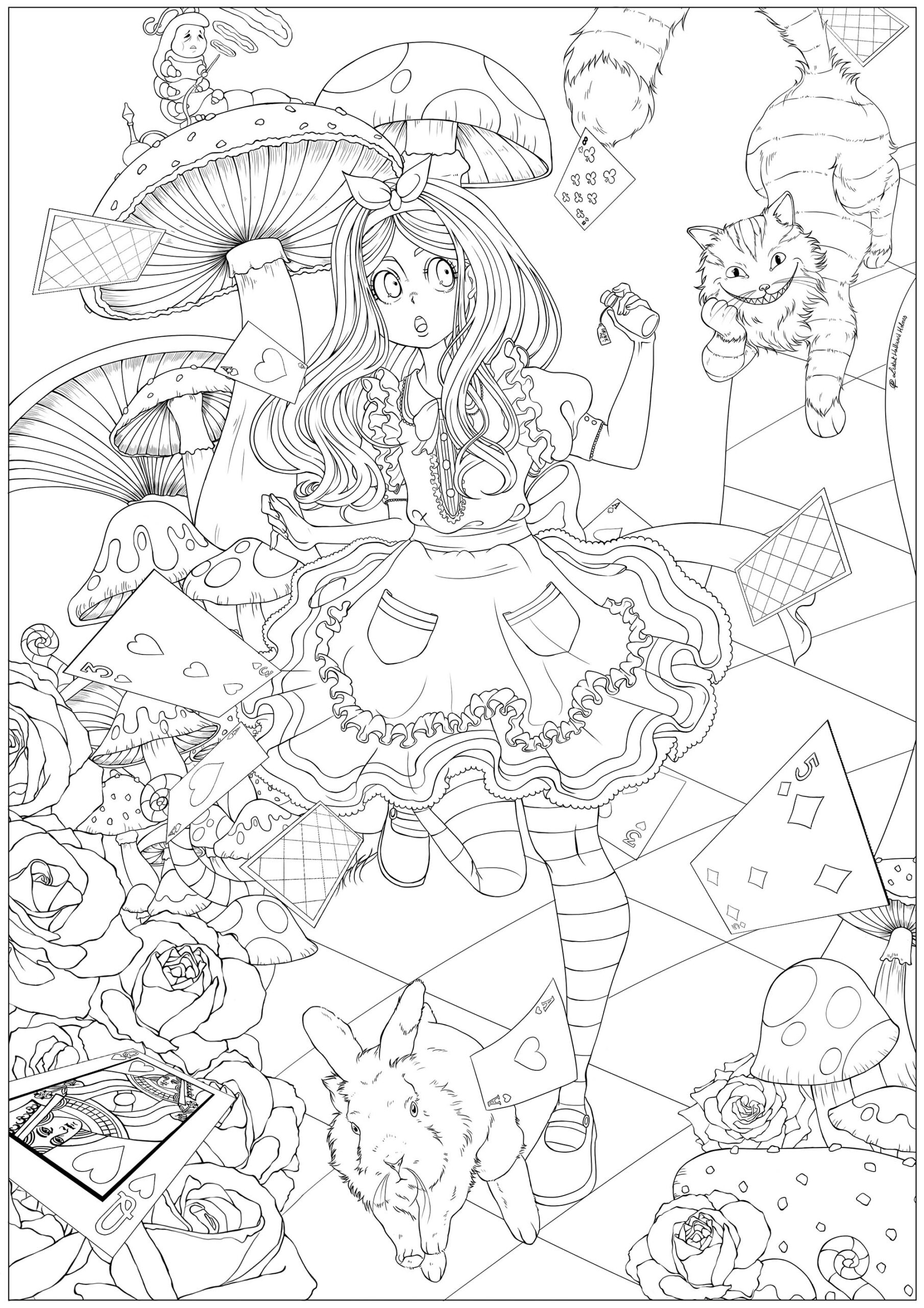 23 Best Alice In Wonderland Adult Coloring Book Home Family Style And Art Ideas