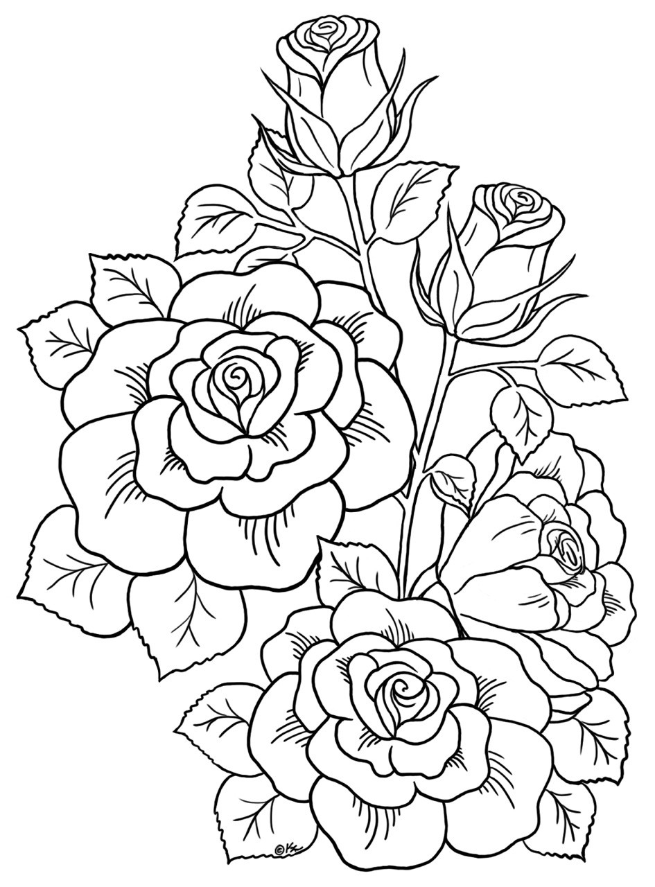 Adult Coloring Pages Roses