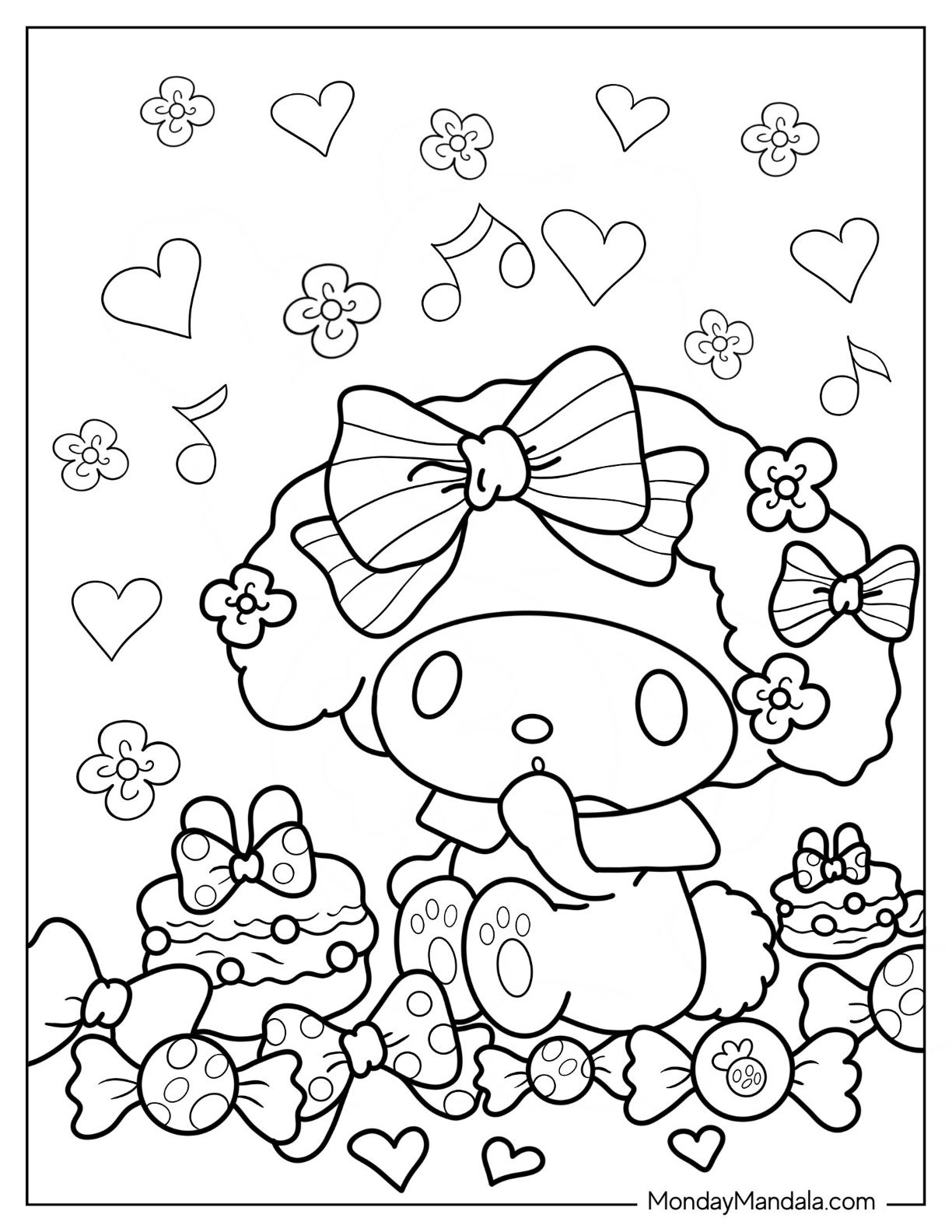 24 My Melody Coloring Pages Free PDF Printables