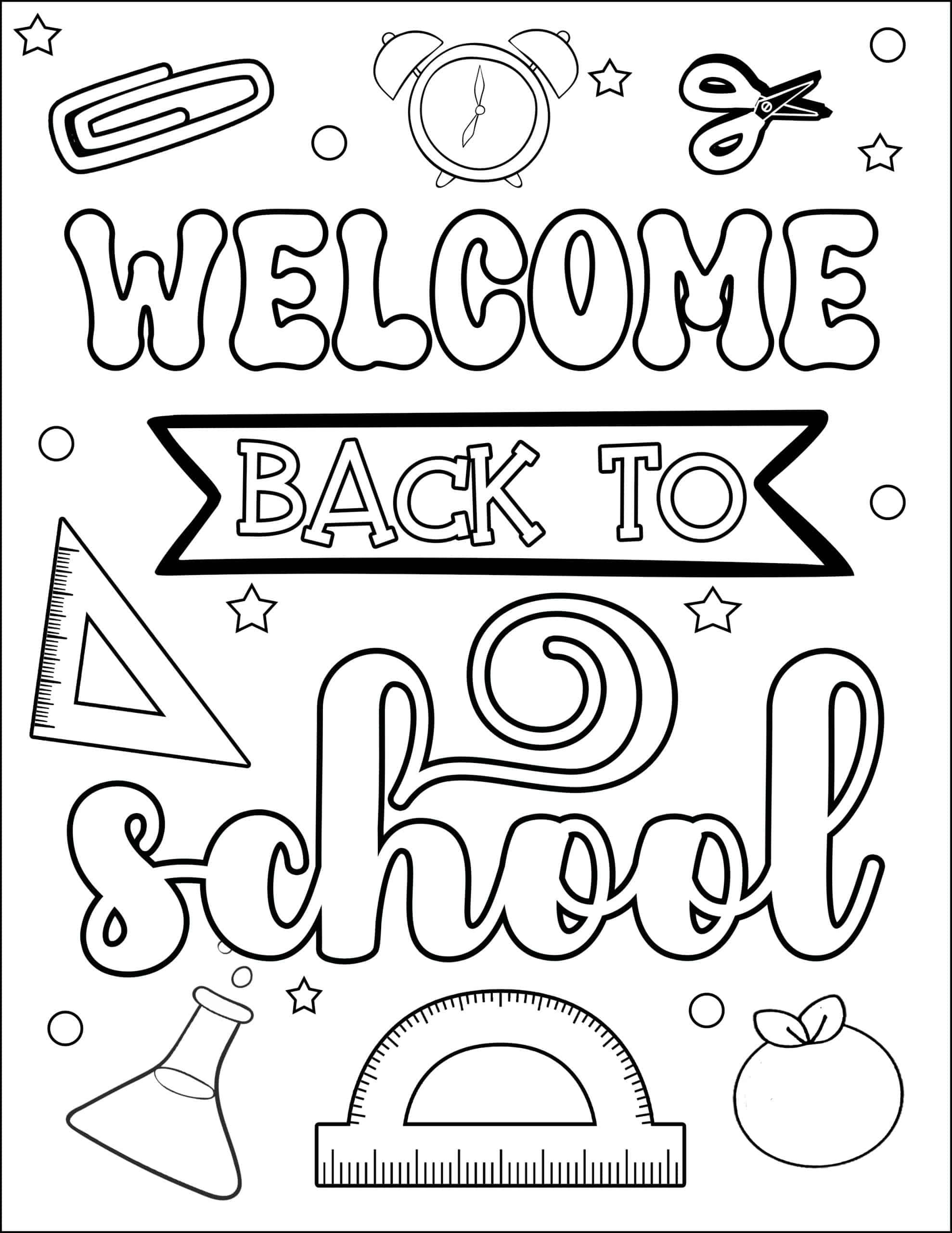 Welcome Back Coloring Pages