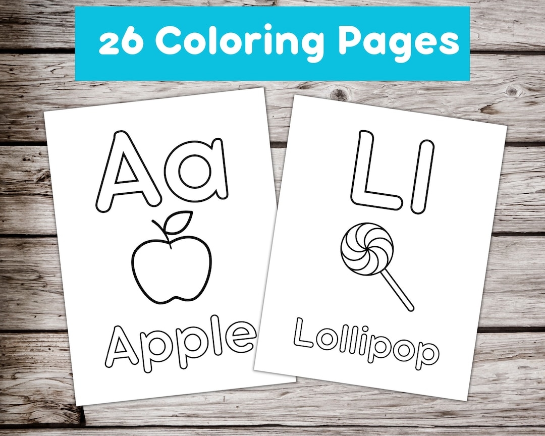 26 Alphabet Coloring Pages Coloring Book ABC Coloring Preschool Kindergarten Homeschool Kids