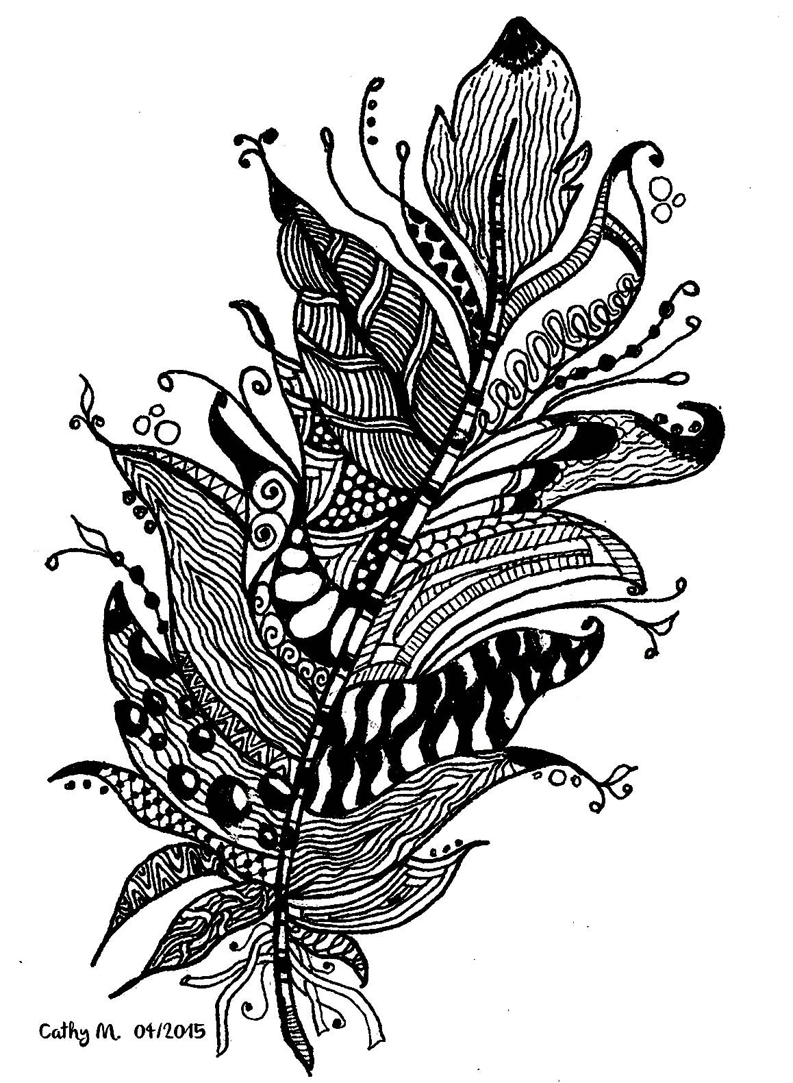 Adult Coloring Pages Feathers