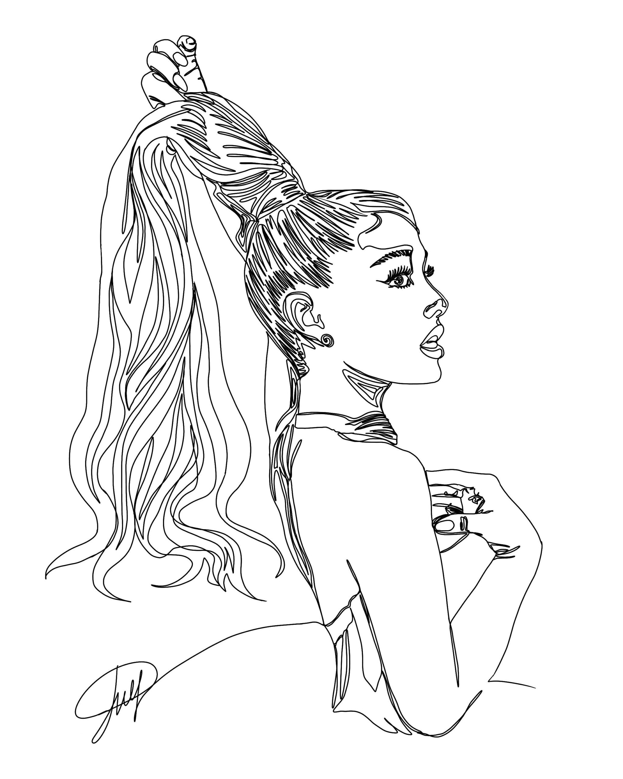Ariana Grande Coloring Page