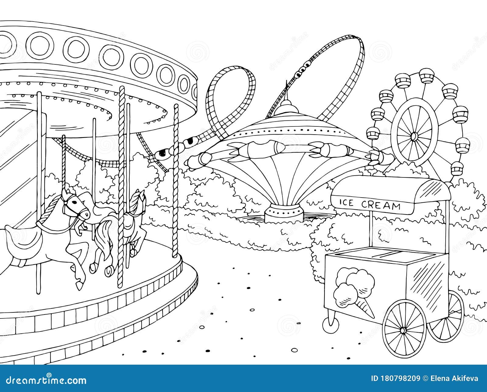 Theme Park Coloring Pages