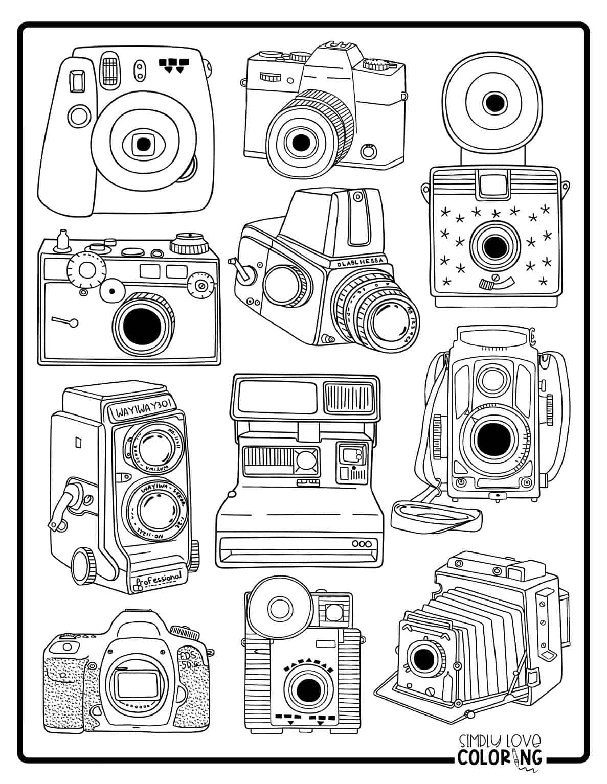 28 Camera Coloring Pages Free PDF Printables Simply Love Coloring