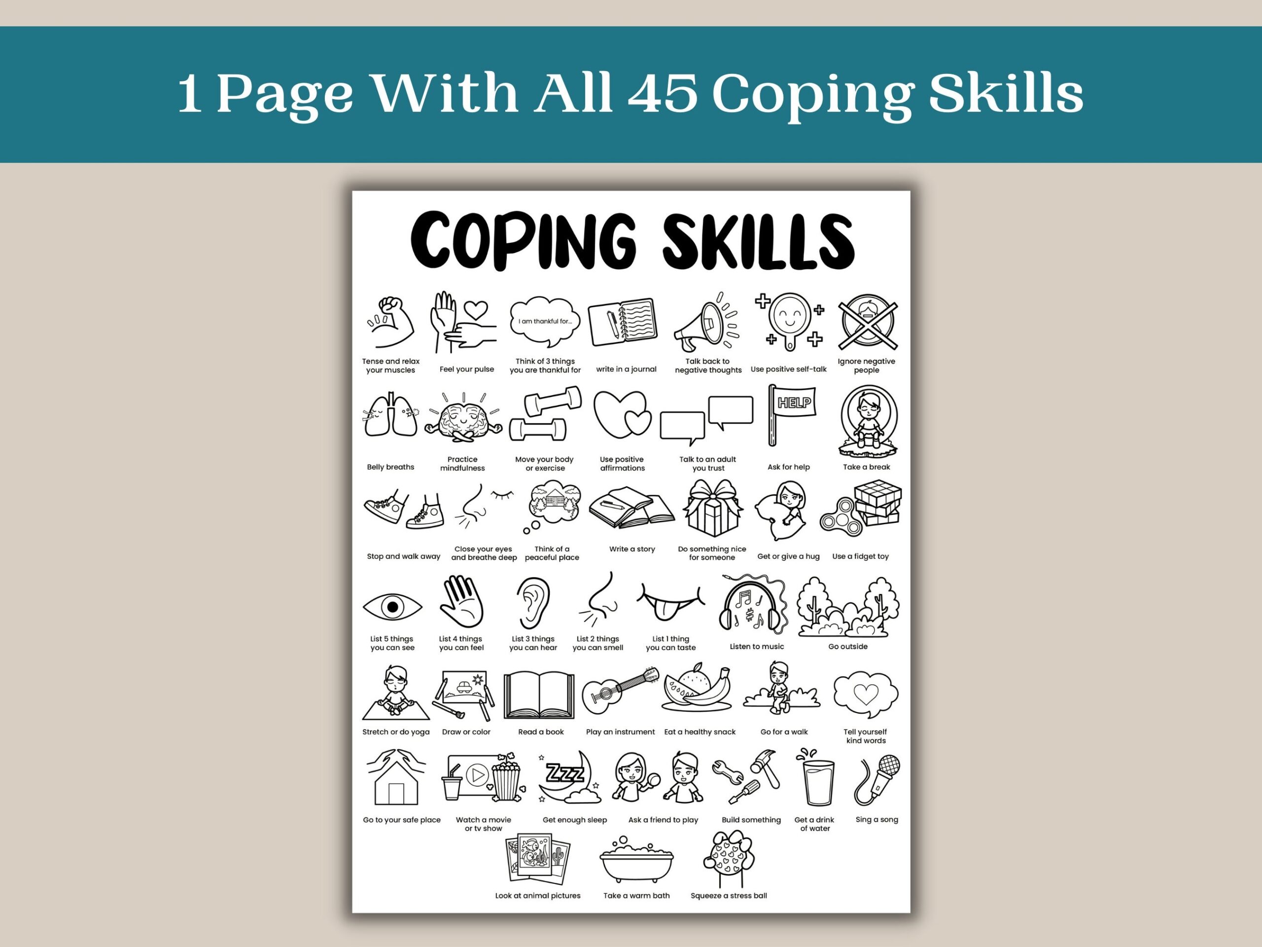 29 Coping Skills Coloring Pages ThomasinMischa